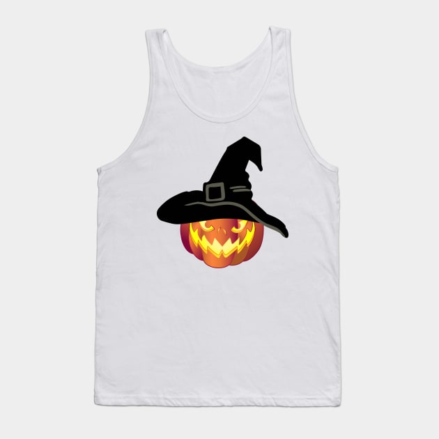 Halloween Pumpkin Jack Lantern Tank Top by sofiartmedia